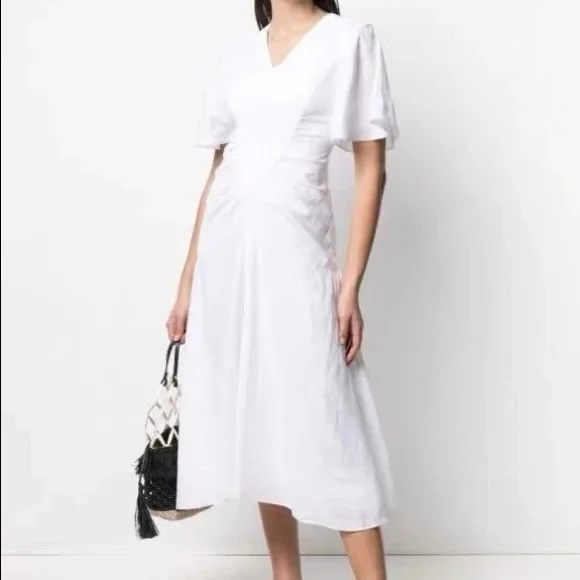 line and dot mini dress Polka Dot Print A Line Mini Dress M